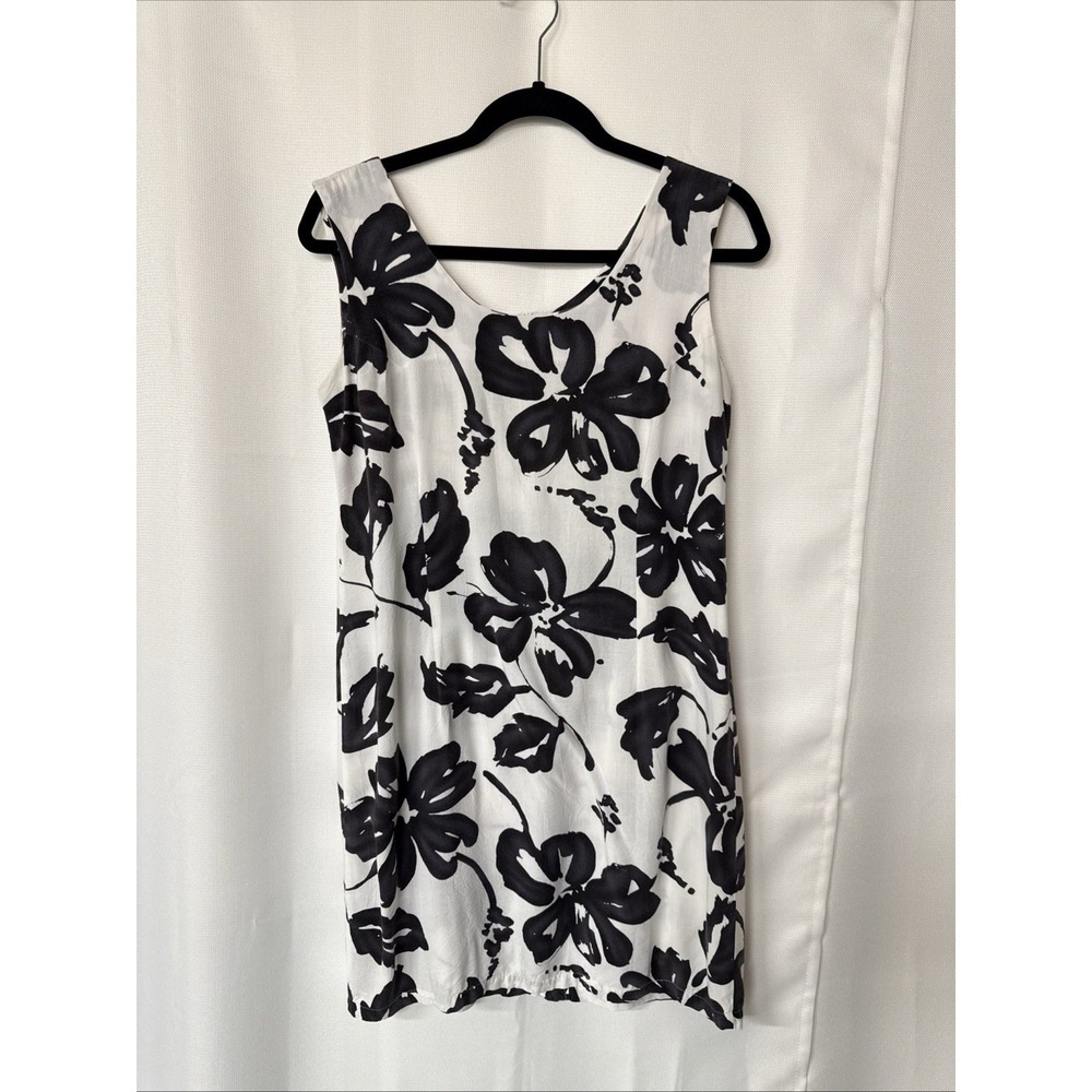 VTG‎ Jams World Mini Dress Sleeveless Sz M Black Magic Print Black & White Rayon